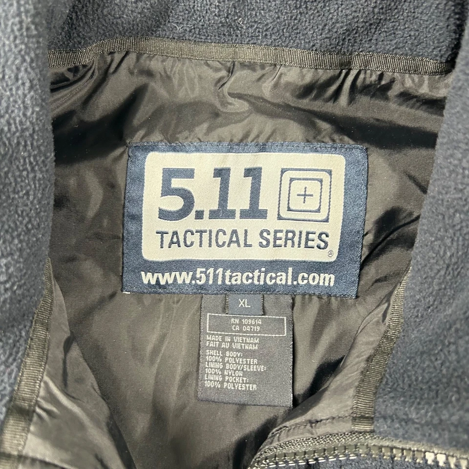 5.11 Tactical Series Vest Mens XL Fleece Conceal Carry Full Zip Off Sleeves Navy - Image 4 of 4