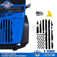 35 X 20 Distressed Usa Flag Hood Sticker Vinyl Decal For Jeep Wrangler - 3 Pcs 35 X 20 Distressed Usa Flag Hood Sticker Vinyl Decal For Jeep Wrangler - 3 Pcs