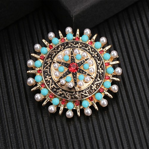 Broche de sol bohemio vintage prendedor europeo accesorios de ropa para hombres mujeres - Imagen 4 de 5