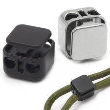 12 Pieces Heavy Duty Cord Locks, Double Hole Draw String Clip Metal Toggles