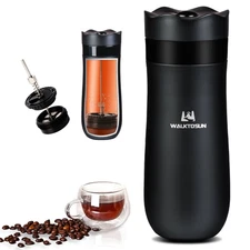 Portable French Press Travel Coffee Maker mini Vacuum Insulated Coffee Maker