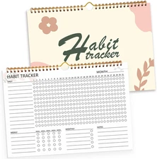 Habit Tracker Calendar - 12 Months Undated Daily Goal and Habit Tracker, Habits 
