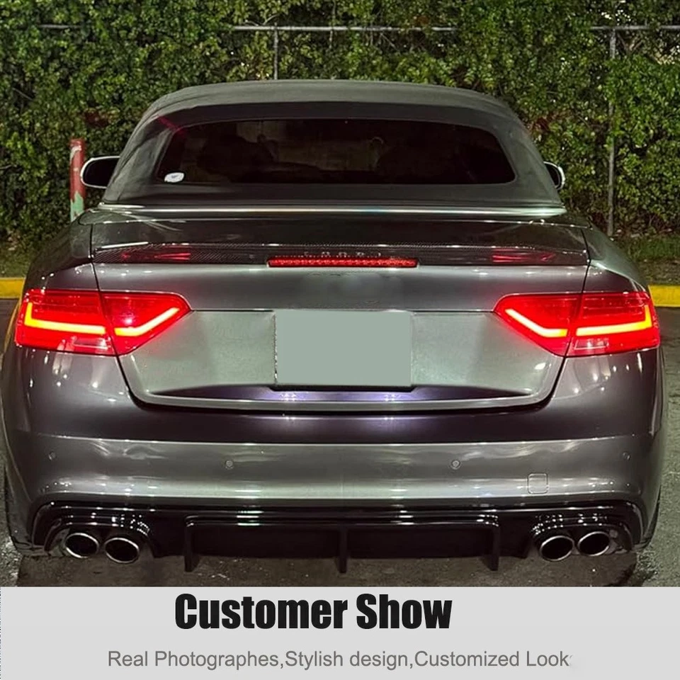 Difusor de parachoques trasero negro brillante aleta de tiburón para Audi A5 Sline S5 B8.5 2012-17 Foto 2 de 4