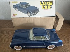 Vintage Metal Deluxe Coup Blue Corvette Friction Car MF316 New In Box