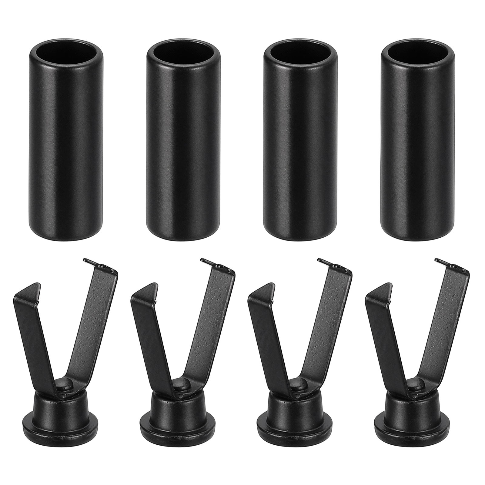 APL 4 pezzi punte per lacci in lega estremità per lacci per scarpe punta cilindrica elettroforetica nera