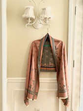 Reversible cashmere jacquard shawl/wrap/large scarf