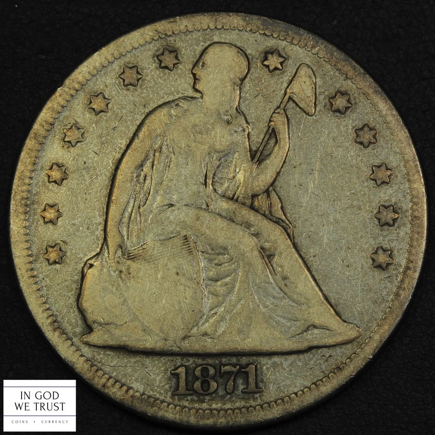 银色1871 年坐姿自由女神美元硬币(1840-1873) | eBay