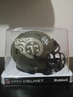 LenDale White Signed Tennessee Titans Salute to Service Mini Helmet - Beckett CO