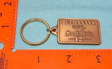 == NEW Buchanan’s De Luxe Scotch Whisky Solid Brass Key Ring - 1.5” Long X 1” W