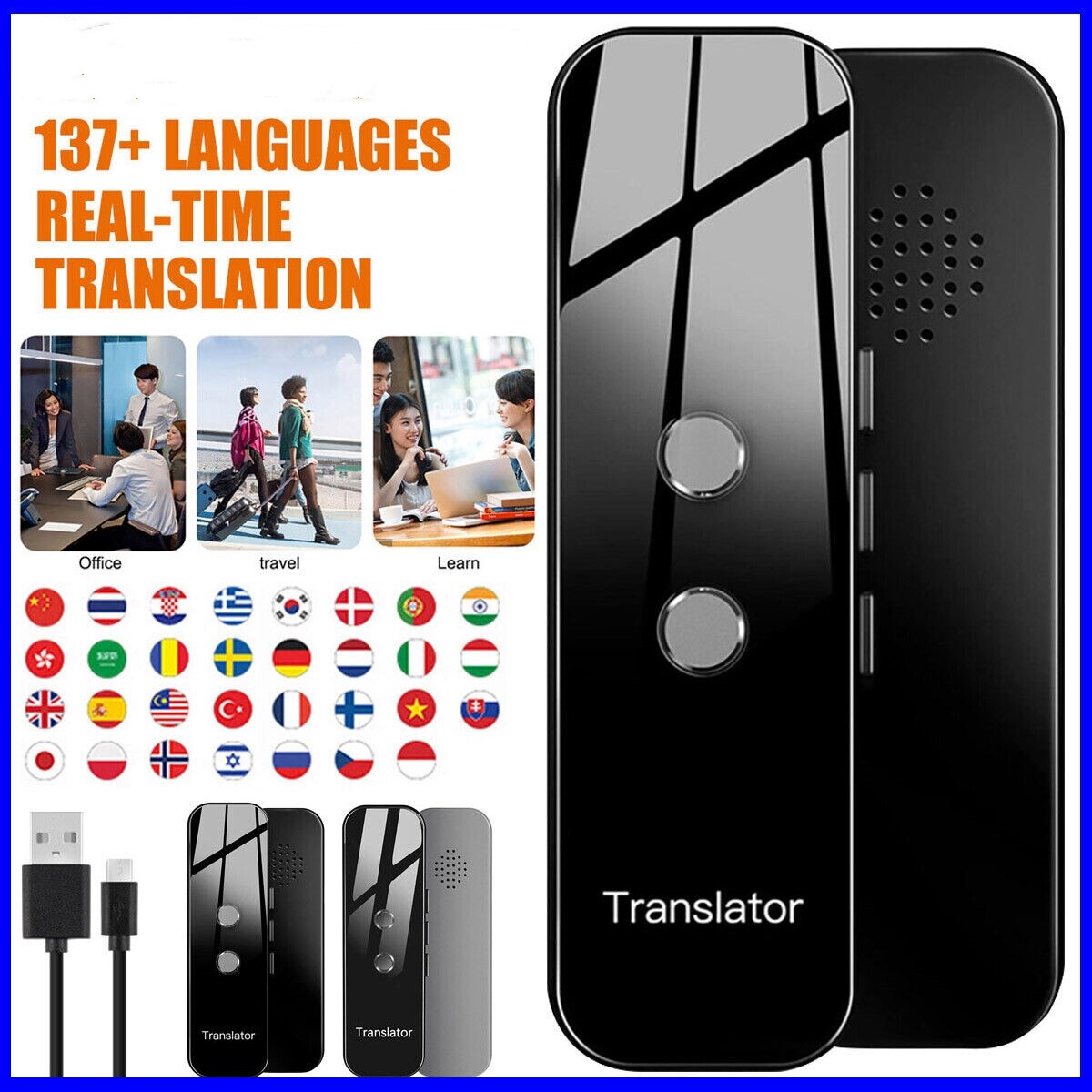 137 Languages Translator Enence Smart Instant Voice Recording