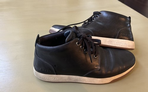 Cole Haan Shoes Men’s High Top Sneaker Leather Black GrandOs Sz8.5M C32240