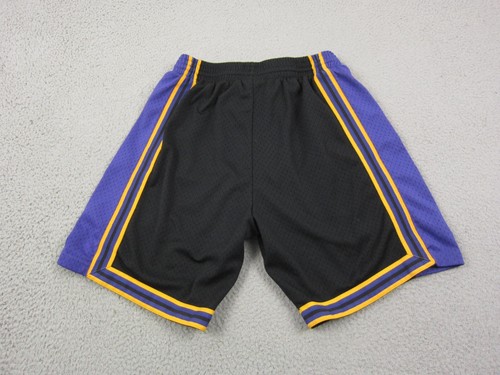 Los Angeles Lakers Shorts Mens Medium Black Purple Mitchell & Ness Swingman NBA - Picture 12 of 15