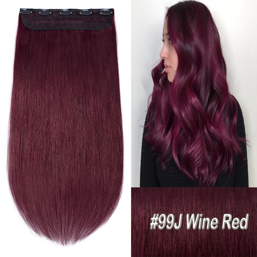 One Piece Extra Thick 100% Remy Human Hair Extensions Clip In 3/4 Full Head 110g - Picture 33 of 41