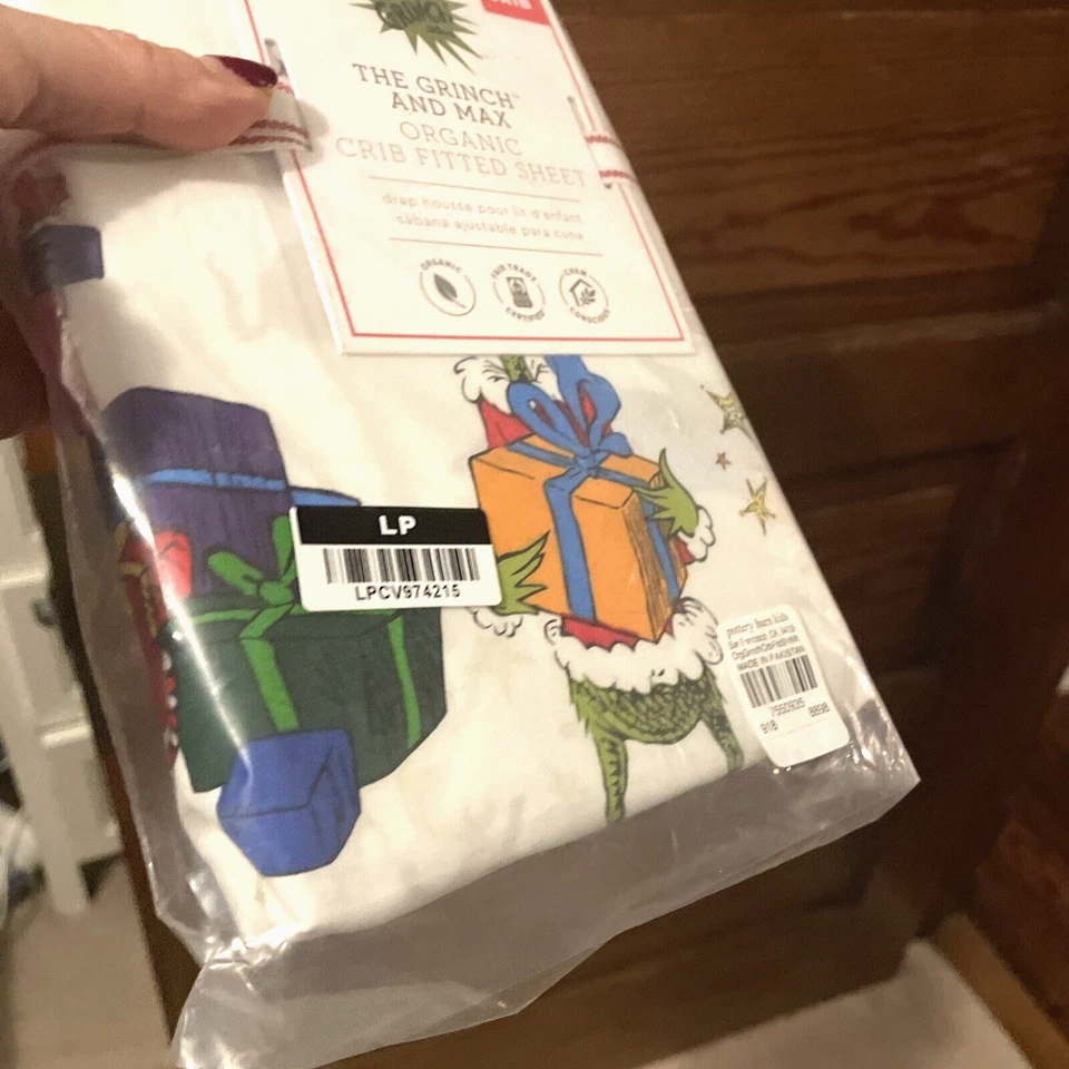 Disney Pottery Barn GRINCH CRIB TODDLER bed SHEET holiday Christmas gift Seuss - - Image 4 of 4