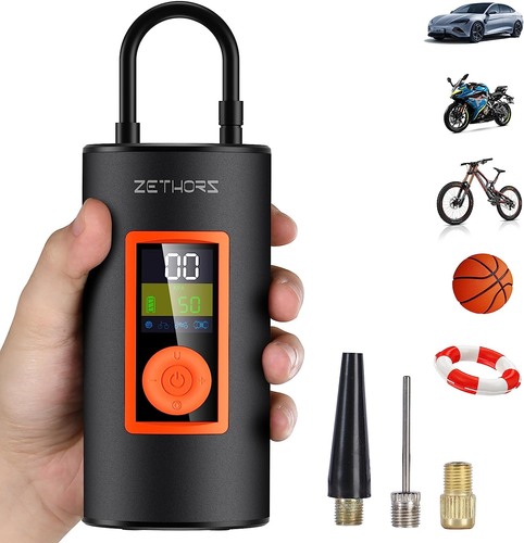 Compressore D'aria Portatile 3600 MAh, Pompa Elettrica 150 PSI Con Display LCD, 4 Modalità Di Gonfiaggio, Spegnimento Automatico, Per Auto, Bici, Moto E Palloni