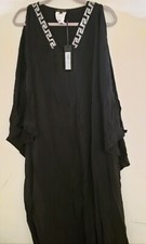 Versace Beach Wear Womens Black Cover Up Dress With Crystal Neckline NWT EU 38