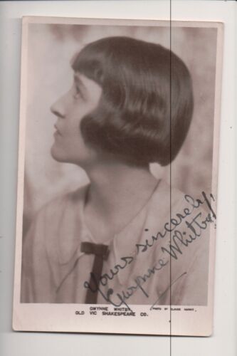  Cartolina autografata Gwynne Whitby attore Old Vic Shakespeare Co. - Foto 1 di 2