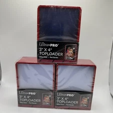 Ultra Pro 3X4 RED BORDER Toploaders 35pt 3 Packs of 25 for Standard Sized Cards