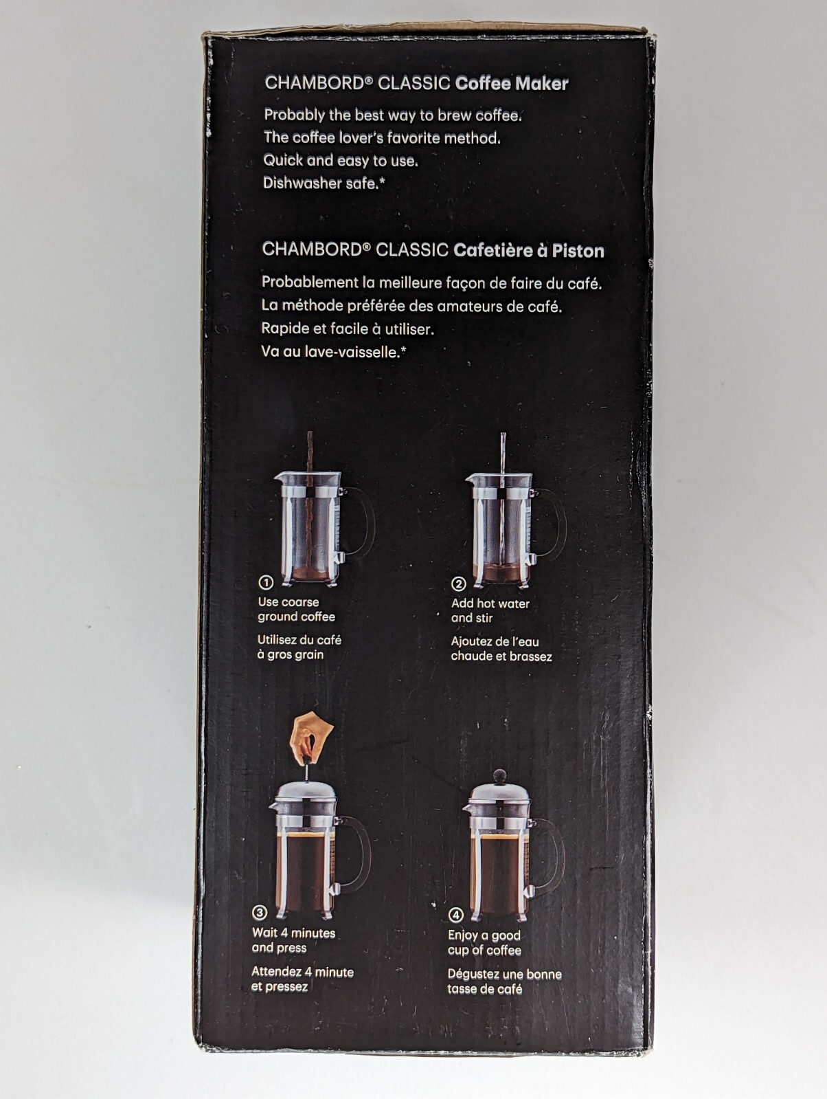Bodum Chambord French Press Coffee Maker Glass Copper 34oz/1L NEW OPEN BOX 