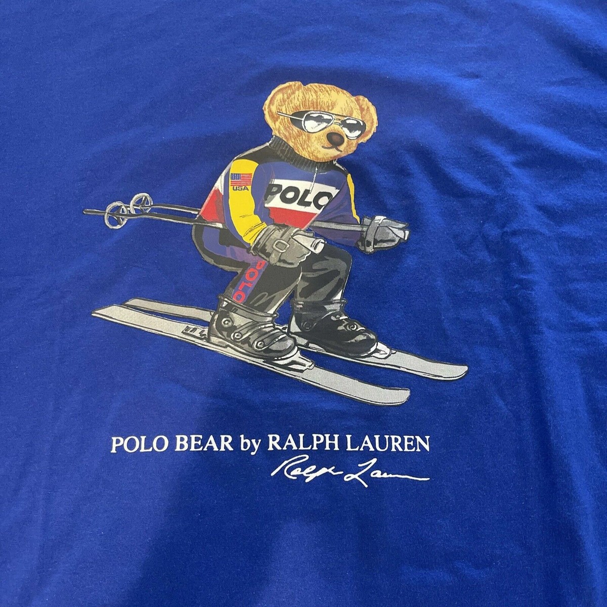 Polo Bear Ralph Lauren BIG & TALL 1XB BLUE T SHIRT Jersey Long