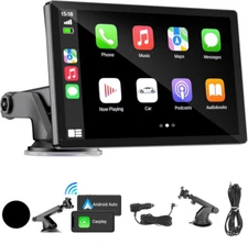 9inch Portable Car Stereo Wireless Apple Carplay Auto Touch Screen BT Radio