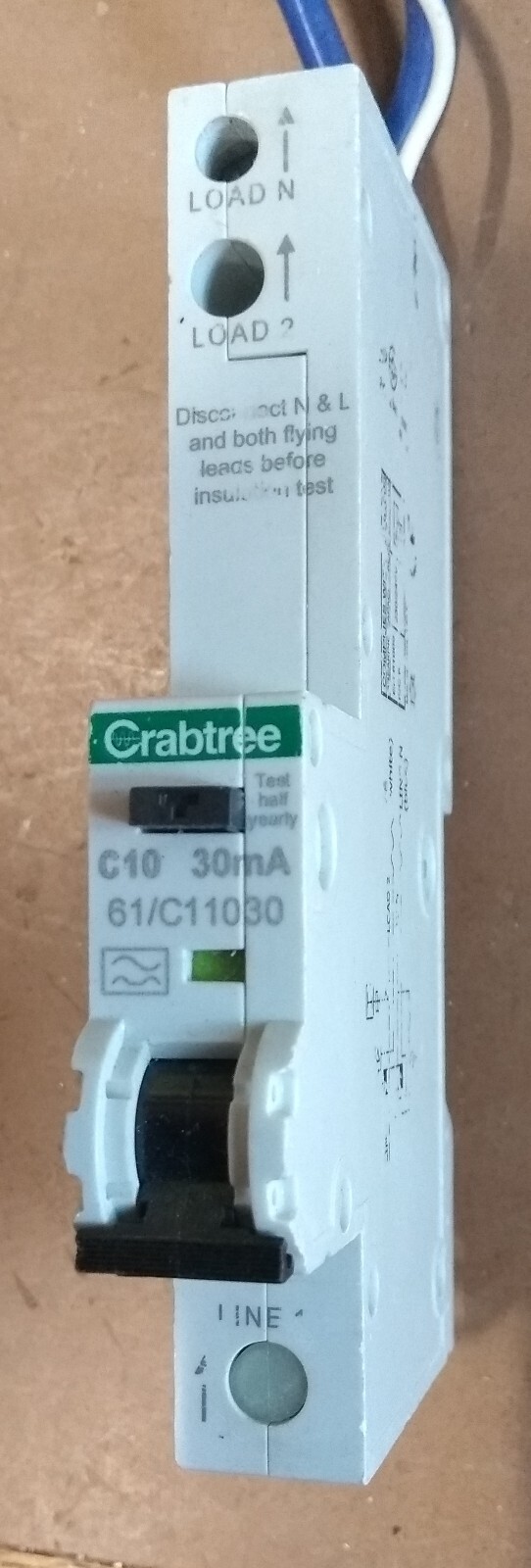Crabtree Starbreaker 61/C1 RCBO's 30mA 32A, 20A, 16A, 6A type C !live ...