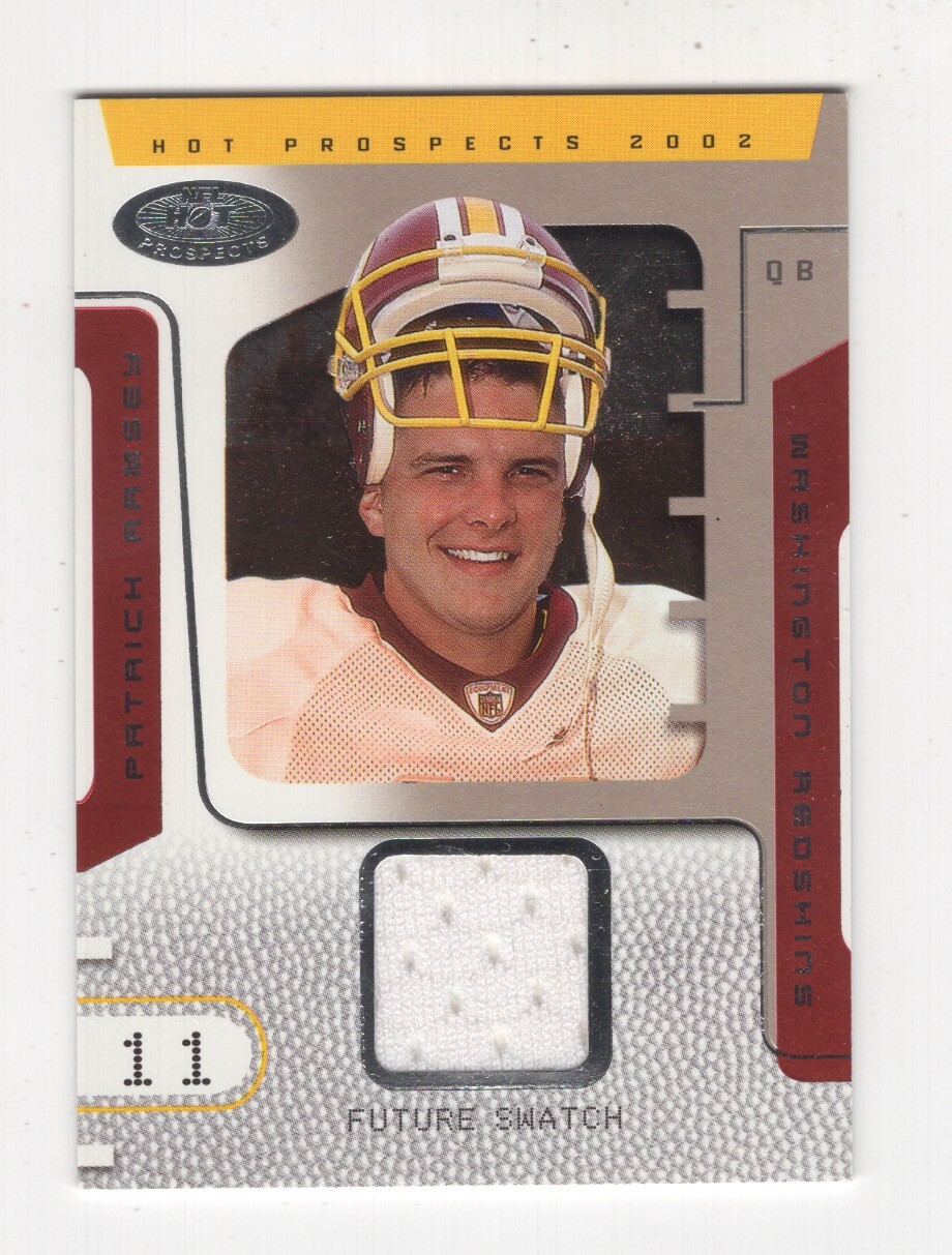 2002 FLEER HOT PROSPECTS HOT PROSPECTS RC PATRICK RAMSEY REDSKINS JERSEY /1000