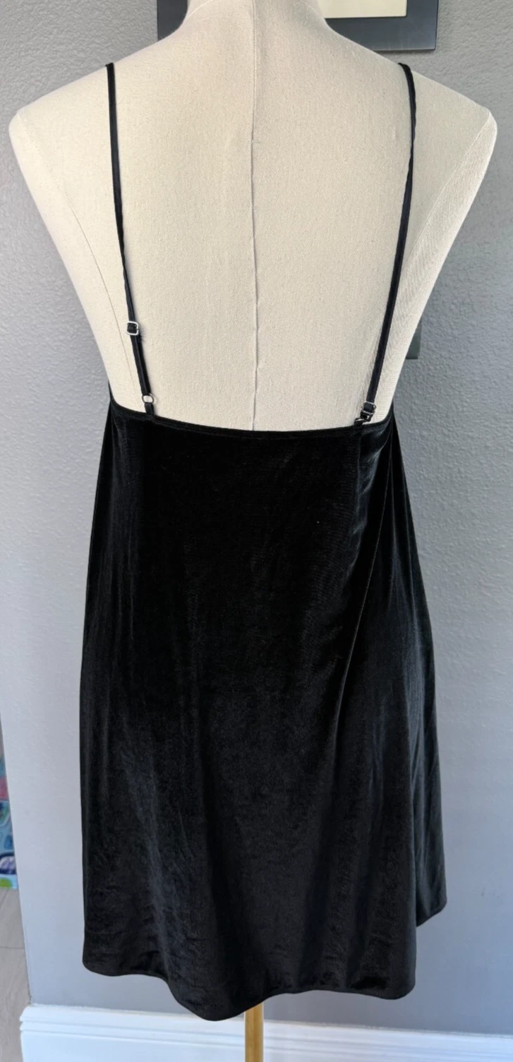 UNDERCOVER Abito Lingerie Victoria's Secret Nero Velluto Spalline Regolabili Taglia Large