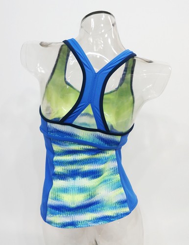 Nike Blue Gleam Ikat Racerback Sporty Tankini Top Swimwear Women's S #KO15588 - Bild 3 von 3