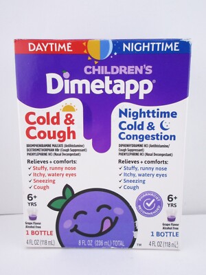Children s Dimetapp DAY & NIGHT Time Cold, Grape *READ MORE* 4 fl oz each