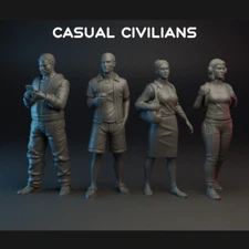 Turnbase Miniatures Ultra Modern Casual Civilians Zona Alfa Spectre 20mm 28mm 3D