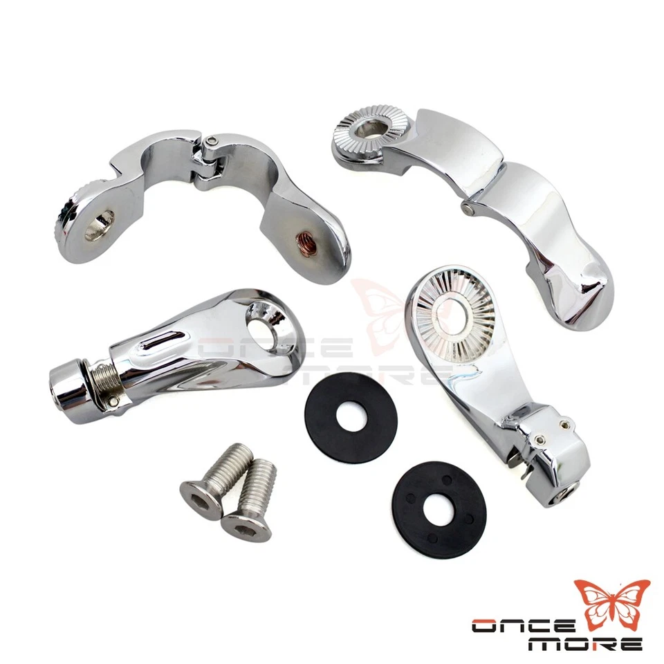 Clavijas de carretera para motocicleta de 1 1/4" reposapiés con abrazaderas de clavija de montaje para Harley Foto 2 de 4