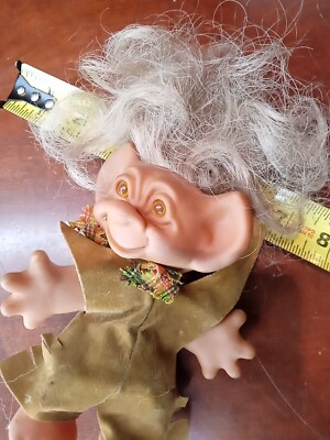 Rare WITH FULL SHEEPSKIN HAIR(!!) Vintage FRONTIERSMAN 1960 Troll  6'' TROLL!  c