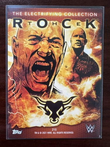 2021 Topps WWE Superstars - The Electrifying Collection #215 The Rock - Picture 2 of 2