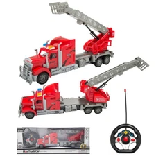 Big Rig With Crane And Basket Truck Toy Car Remote Control Kids Vehicle Model