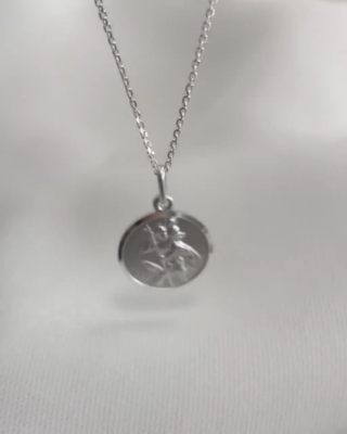 Men's Argento Sterling San Cristoforo Ciondolo Diamond Cut-scelta