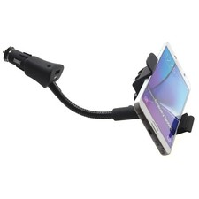 Car Mount Charger Holder DC Socket USB Port Cradle Swivel for Smartphones