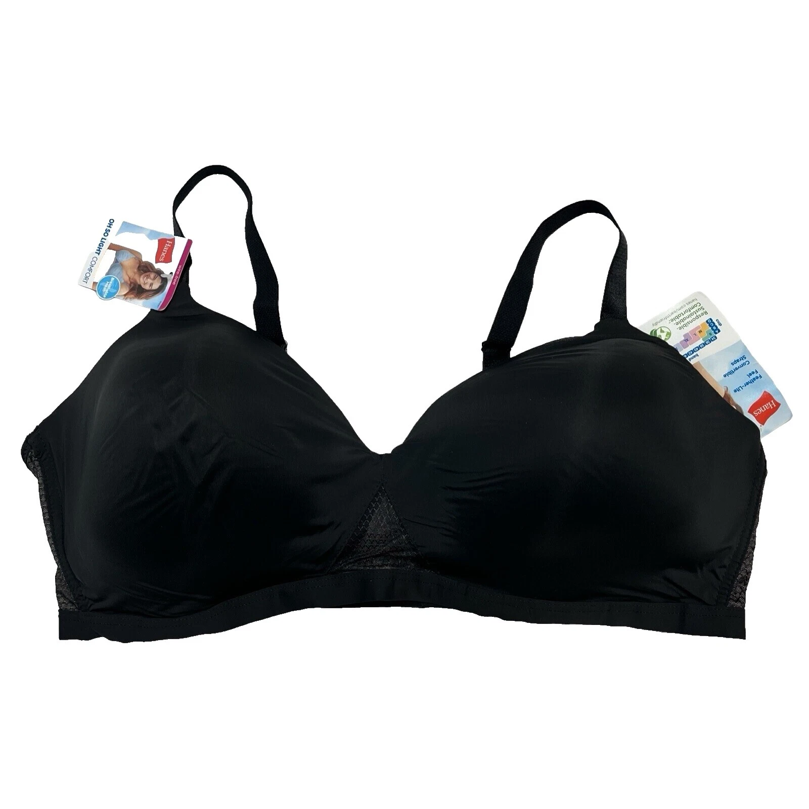 Black Hanes Band Size 2XL Bras & Bra Sets for Women