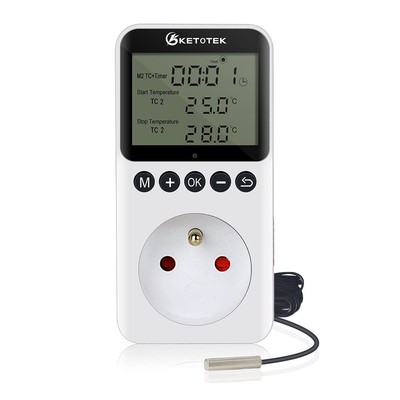 Steckdose Thermostat Tag / Nacht digitaler Temperaturregler mit Timer für Ter...