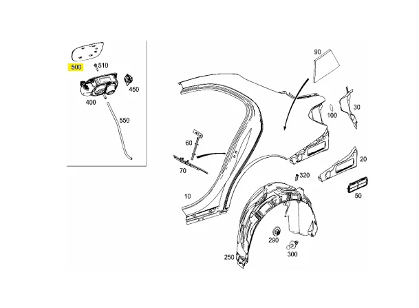 2057570106 Puerta de combustible para Mercedes Benz Clase C C350 C300 W205 2015-2020 Foto 2 de 4