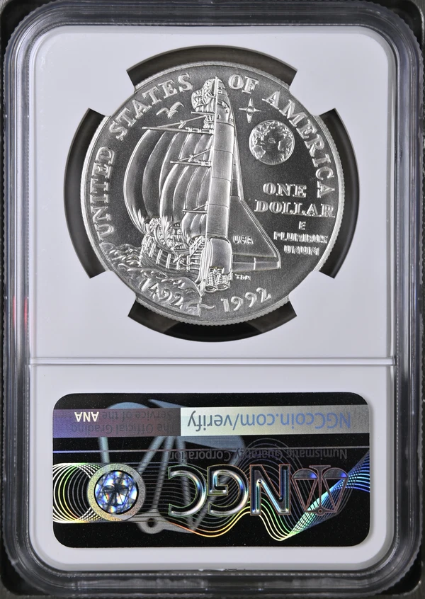 :1992-D $1 Columbus Quincentenary Commemorative Dollar NGC MS-70 Rare R4 Top Pop - Image 2 of 2