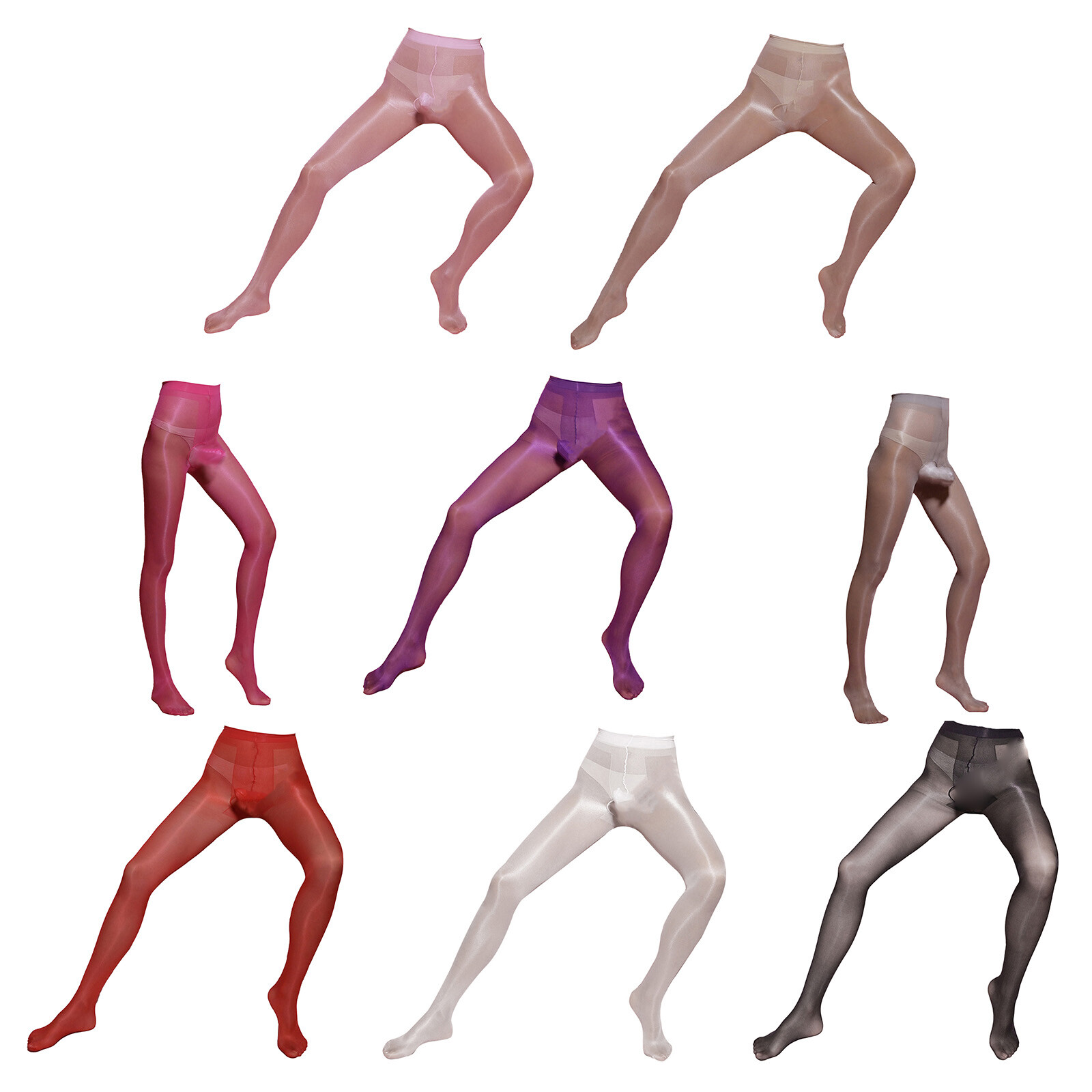 Mens Pantyhose Elastic Waistband Underwear Stretchy Tights Cross-Dresser Nylon