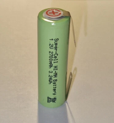 Accumulateur NiMH AA 1,2V 2700mAh 50x14,5mm Avec Connecteurs En Forme De U - Photo 1/2