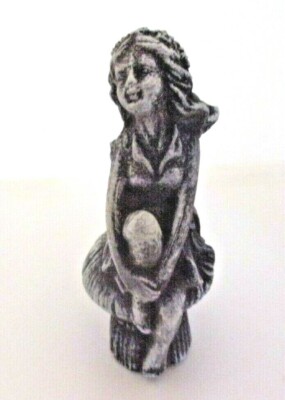 Latex garden girl mold 4.5'' H  x 1.75'' W plaster cement casting mould