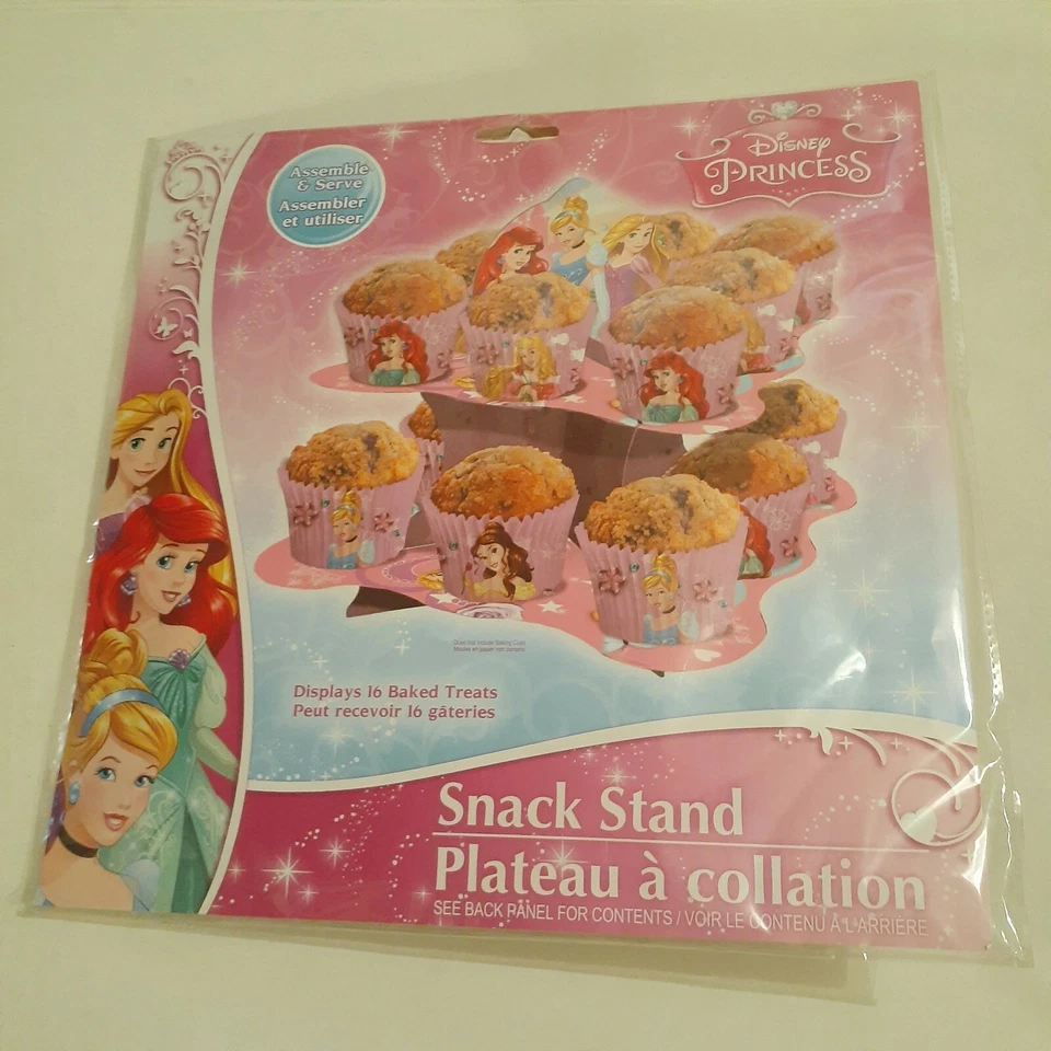 Disney Princesa Cupcake Snack Stand 9" Fiesta de Cumpleaños Cenicienta Ariel Aurora Foto 2 de 4