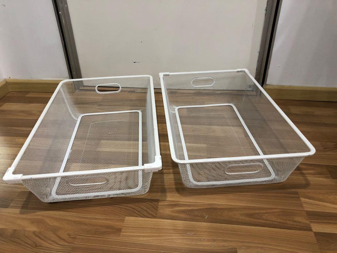 Discontinued* IKEA ALGOT Mesh Metal Basket - White (1 per