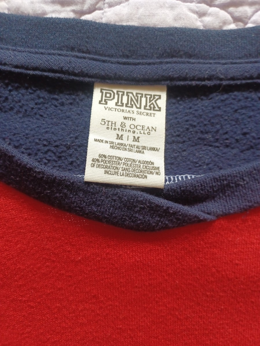 T-shirt Manches Longues Victoria's Secret Patriotique Flyers Rose - Plusieurs Tailles - Neuf Avec étiquette