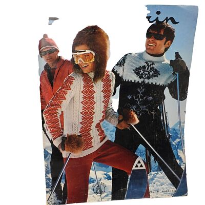 Vintage 1970 Spinnerin Knit Ski Slope Sweater Patterns Vol 196 37