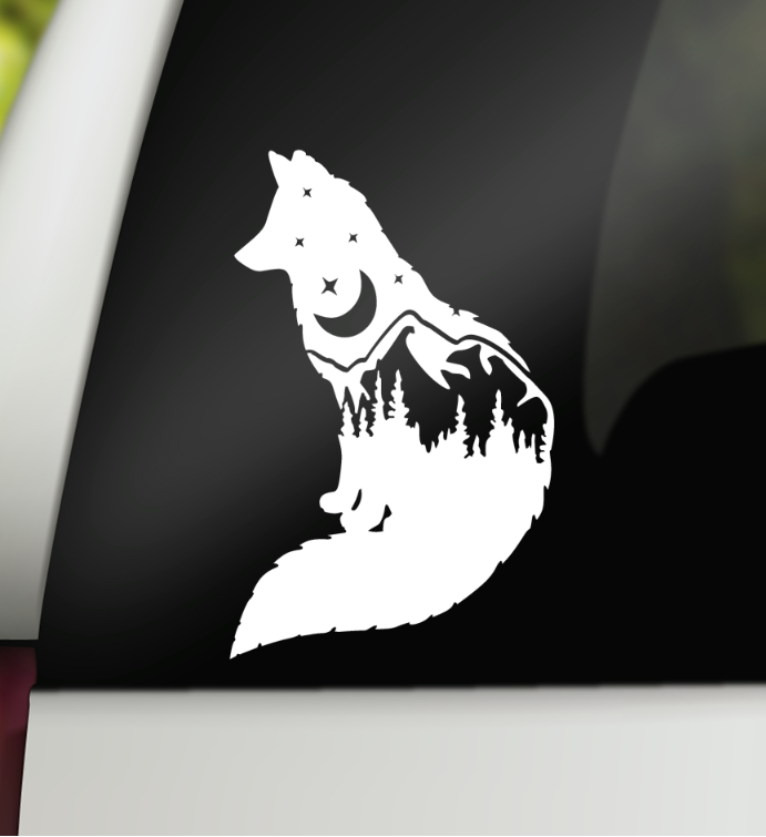 Fox Decal, Mountain Fox Decal, Car Decal, Mountain Decal Outdoor Vinyl Decal Fox Decal, Mountain Fox Decal, Car Decal, Mountain Decal Outdoor Vinyl Decal