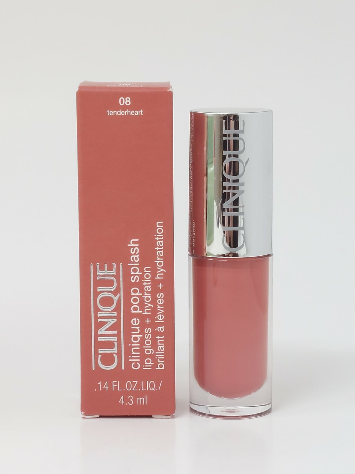 New Clinique Pop Splash Lip Gloss + Hydration 08 Tenderheart Full Size